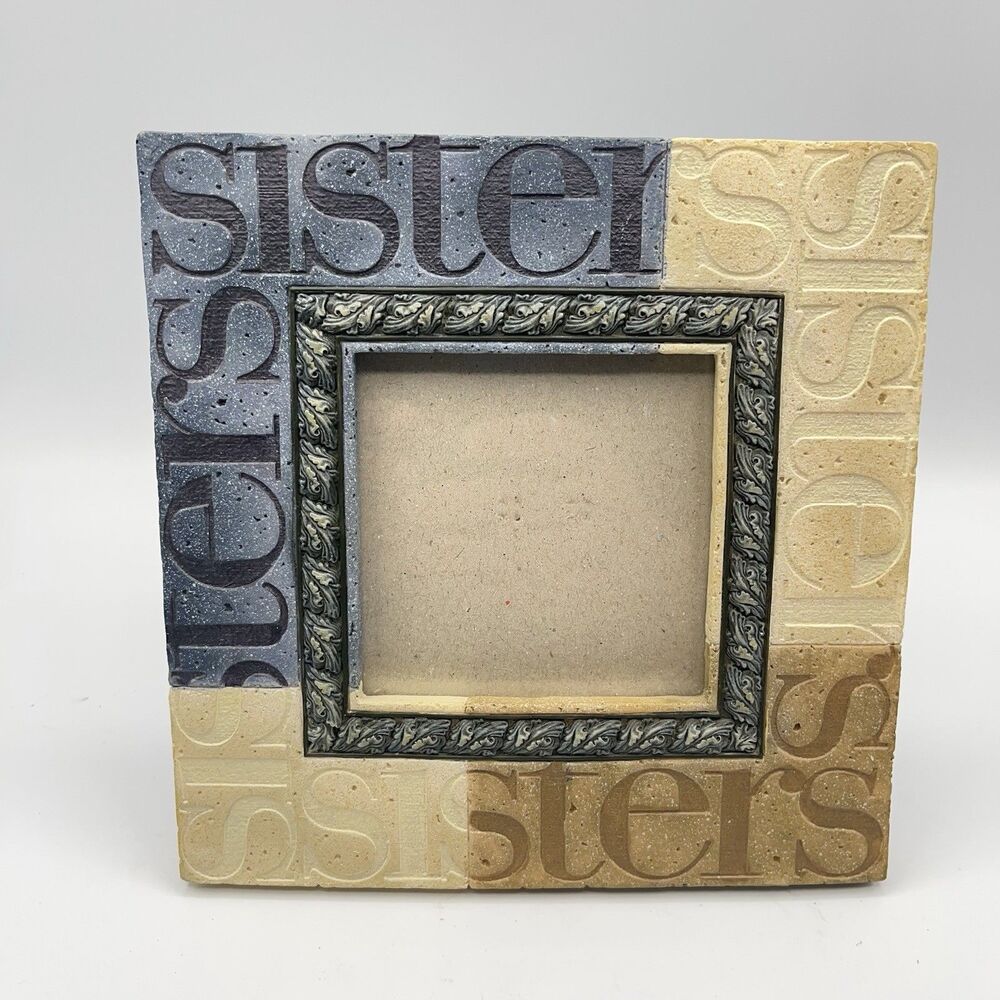 Demdaco Heartstone Picture Frame holds 7.5"x7.5"~ Sisters